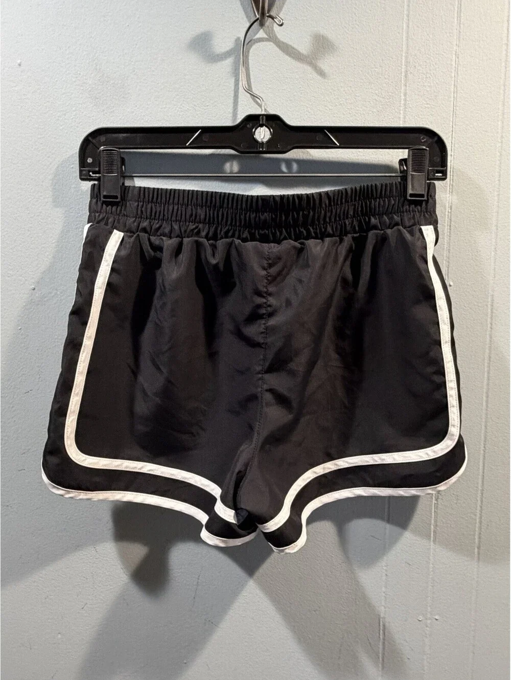 Womens Champion Athletic Running Short Black White Gym Short